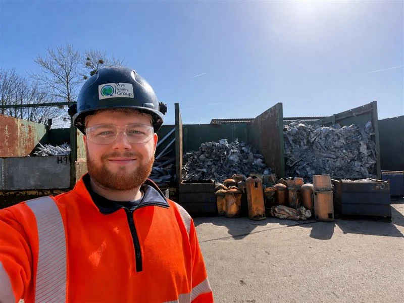 Dan Stanton at a working materials recycling site